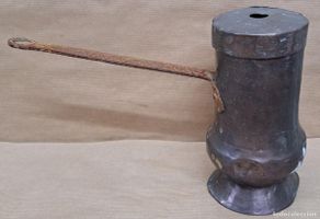 Antigüedades: Antigua chocolatera de cobre siglo XIX
